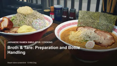 Japanese Ramen Simulator: Broth & Tare: Preparation and Bottle Handling